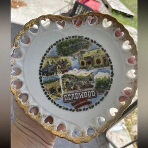 Deadwood Black Hills South Dakota Heart Shaped Plate Rare Vintage